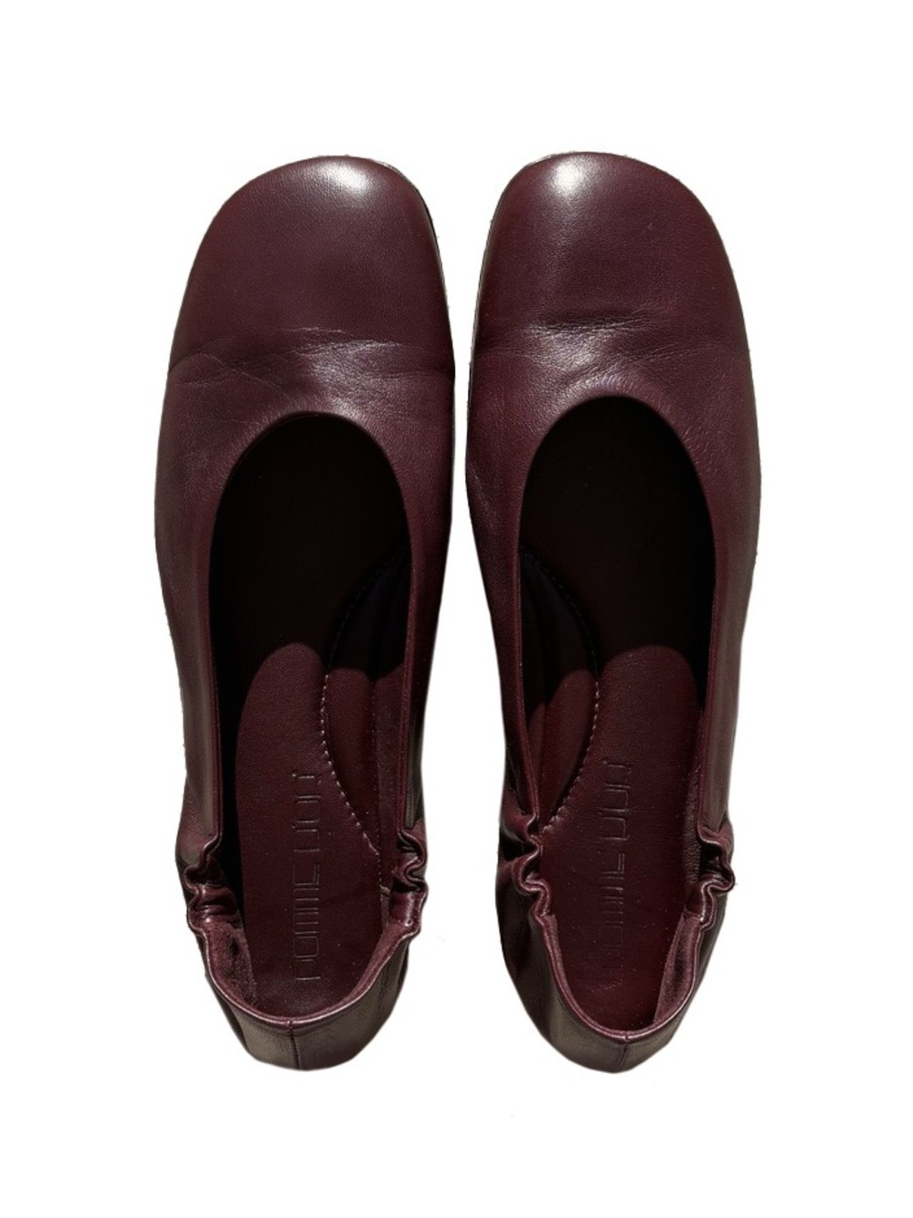 Plum Leather Pomme D’Or Flats